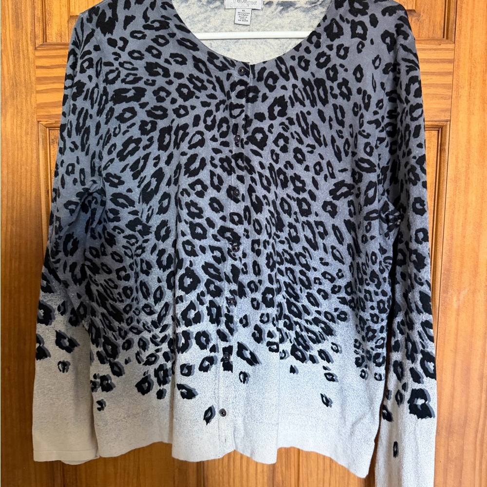 Mercer Street Studio leopard Print cardigan Sweater